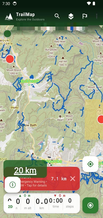 Fire alerts on map